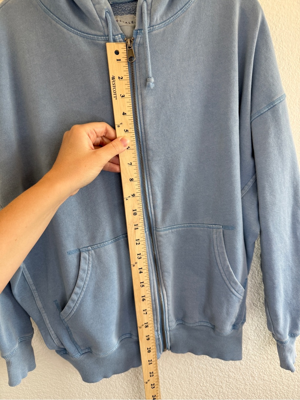 Aeropostale Unisex Full-Zip Light Blue Hoodie - Picture 9 of 11